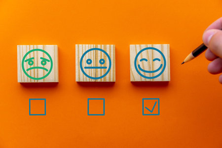 Concepts of evaluation, rating increase, customer experience, contentment, and top outstanding...