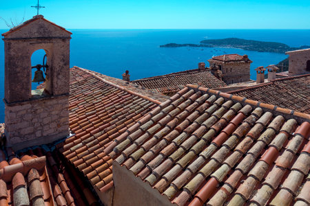 Rooftop view of Mediterranean Eze Franceの写真素材