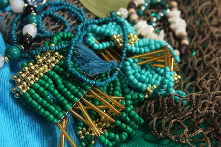 Mermaid Fashion With Jewelry and Fishing Netの写真素材