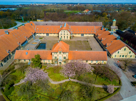 An aerial view of the Alnarp university campus in Malmo, Swedenのeditorial素材
