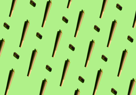 Cannabis joint pattern and cannabis oil pills. Concept of medical cannabis, therapeutic cannabis,...