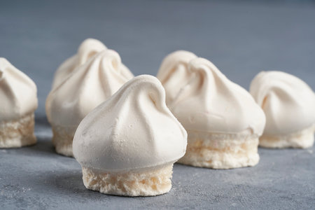 vanilla meringue flake son gray backgroundの写真素材