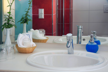 Bathroom in a hotelの写真素材