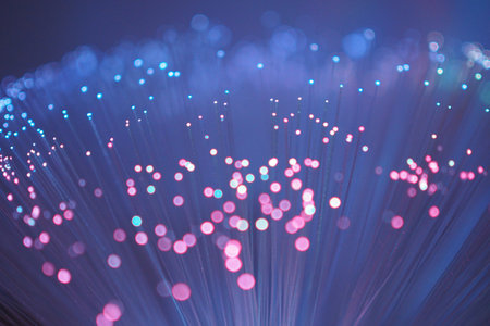 Pink and blue fibre optics