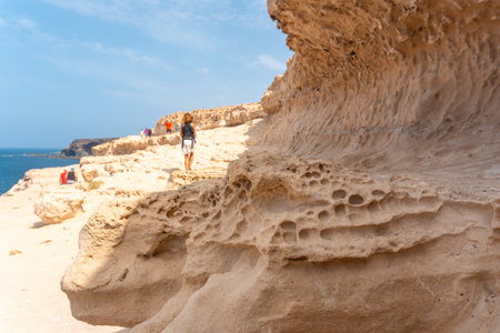 Geopark on the path to the caves of Ajuy, Pajara, west coast of the island of Fuerteventura, Canary Islands. Spainの写真素材
