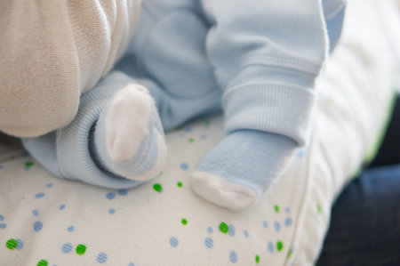 Close-up of baby feets in socks