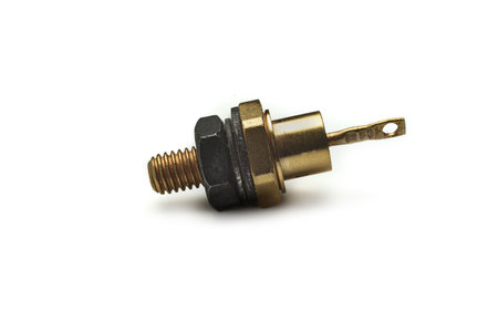 Electronic component: Power diode for mounting on heatsink. 100% white background