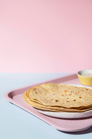 The indian delicious roti arrangementsの写真素材