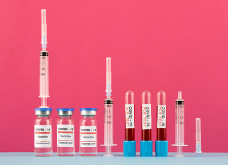 The coronavirus pcr tests arrangementの写真素材