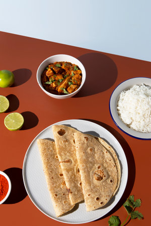 The indian delicious roti arrangementsの写真素材