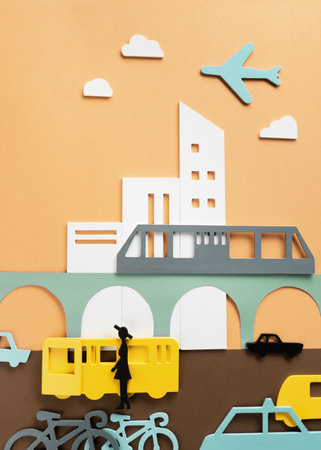 The city transportation concept with elementsの写真素材