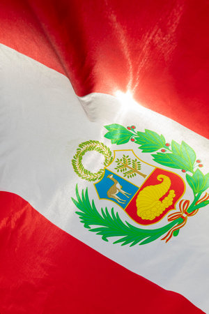 The national peru flag with symbol