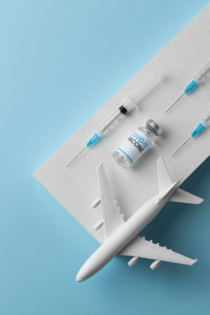 The covid still life with vaccineの写真素材