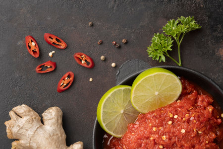 The delicious sambal dish arrangementの写真素材