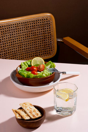 The delicious healthy food arrangement