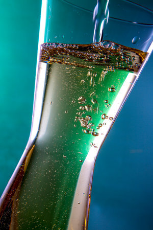 Pour white wine into a carafeの写真素材