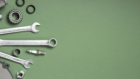 The composition different car accessoriesの写真素材