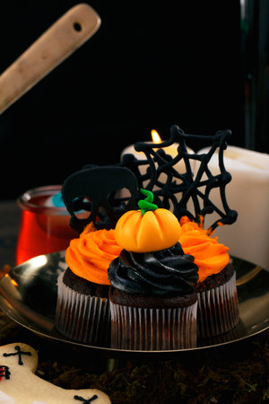 The halloween party food compositionの写真素材