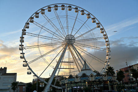 During a summer day in an amusement parkのeditorial素材