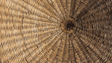 straw umbrella texture background, front view