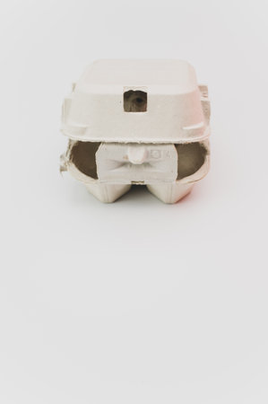 cardboard egg box made of recyclables materials with space for textの写真素材