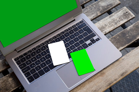 credit cards standing on computer keyboard