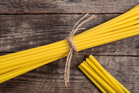Pasta on wooden background