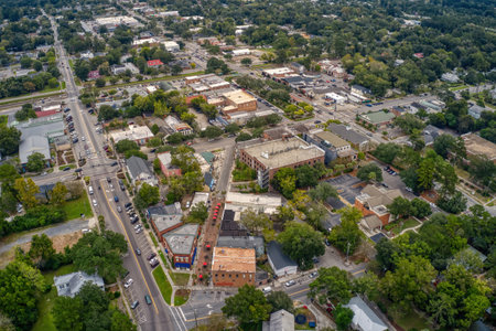 Aerial View of the Charleston Suburb of Summerville, South Carolinaの写真素材