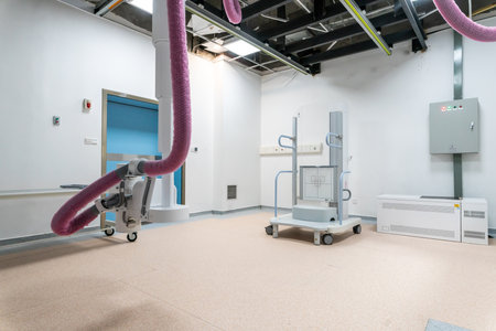 xray or CT scanner in modern hospital with nobody.