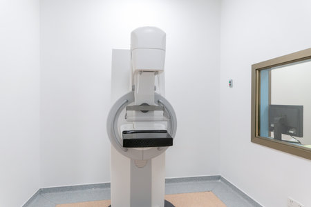 xray or CT scanner in modern hospital with nobody.の写真素材