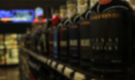 Blur Background Liquor and Wine Storeの写真素材