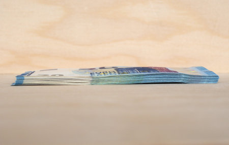 Euro banknotes and coins (EUR), currency of European Unionの写真素材