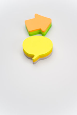 colorful sticky notes sheets for messaging and notes on a white background