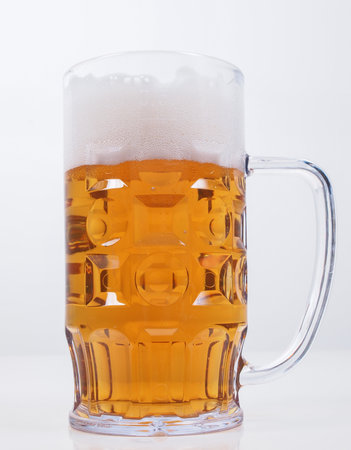 A large glass of German lager beer