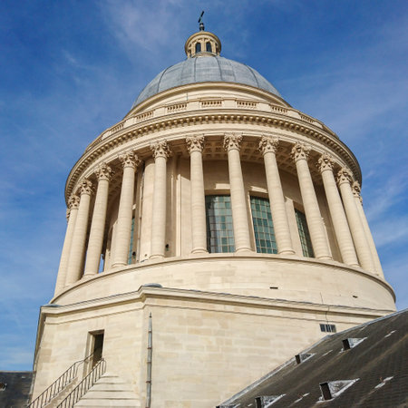 Close-up of the dome of the Pantheon in Paris. Square image format 1:1の写真素材
