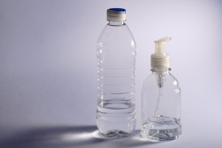 liquid medical alcohol in bottle and gel with applicatorliquid medical alcohol in bottle and gel with applicatorの写真素材