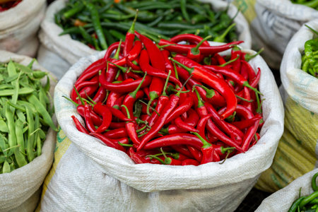 Red bell peppers background, bunch of red bell peppersの写真素材