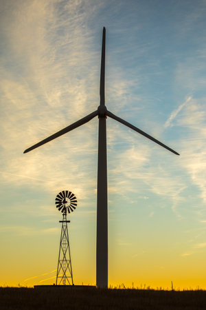 Windfarm near Pawnee Buttes and Grover, Colorado.