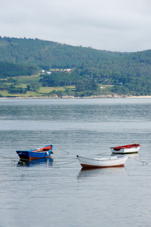 boats in Costa da Morte, Galicia, Spainのeditorial素材