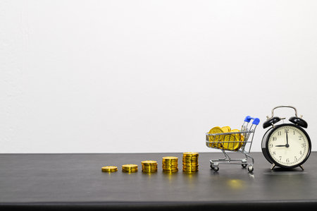 concept of financial growth in a stacked business On the desk in the officeの写真素材