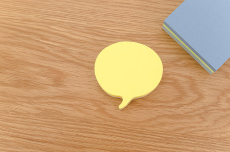 colorful sticky notes sheets for messaging and notes on a wooden background