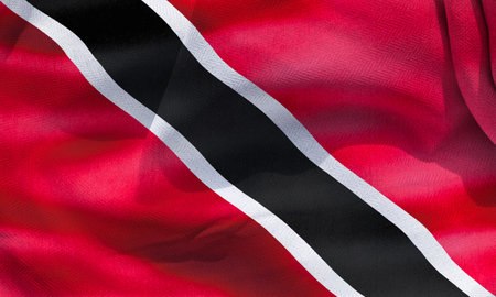3D-Illustration of a Trinidad and Tobago flag - realistic waving fabric flag.の写真素材