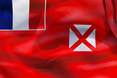 3D-Illustration of a Wallis and Futuna flag - realistic waving fabric flag.の写真素材