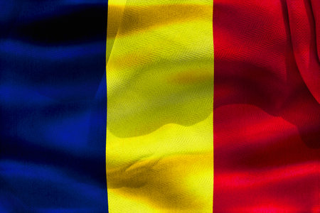 3D-Illustration of a Chad flag - realistic waving fabric flag.の写真素材