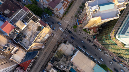 aerial view of Dar es Salaam, Tanzaniaのeditorial素材