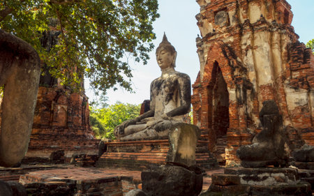 Wat Mahathat, History park Sukhothai,  Mueang Kao, Province Sukhothai, Thailand, Asiaの写真素材