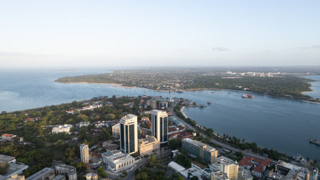 aerial view of Dar es Salaam, Tanzaniaの写真素材