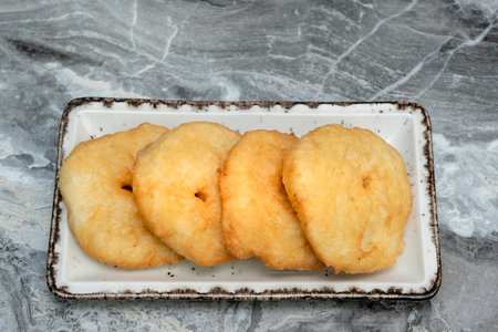 deep fried dough. Traditional Turkish breakfast food (pisi)