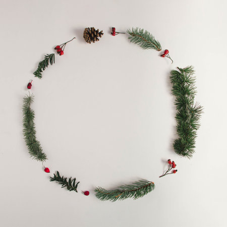 Christmas wreath, on a white background, 2022の写真素材