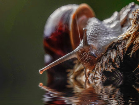 snail outsideの写真素材